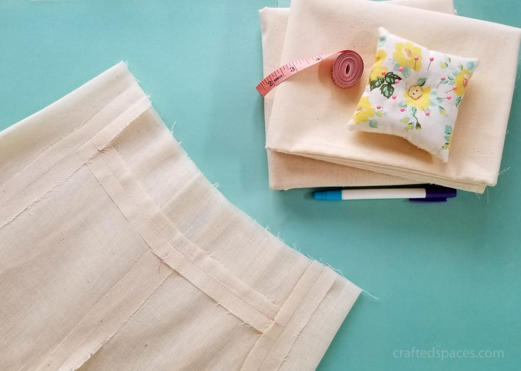 Unbleached cotton fabric and muslin mock-up